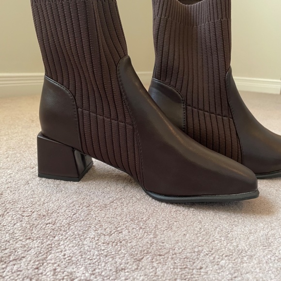 New Shein sock boots brown size 38 - Picture 2 of 6